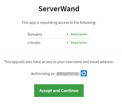 Accept Linode Access Permissions